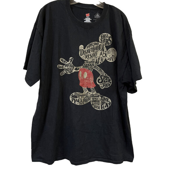 DISNEYLAND‎ RESORT MICKEY MOUSE T-SHIRT ADULT 2XL Black Disney Parks - Picture 1 of 3